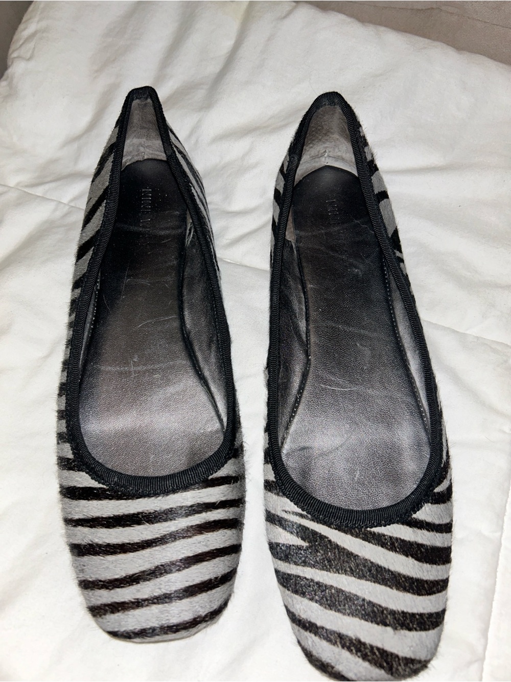 Nine West Zebra-Print Ballet Flats - Black and White